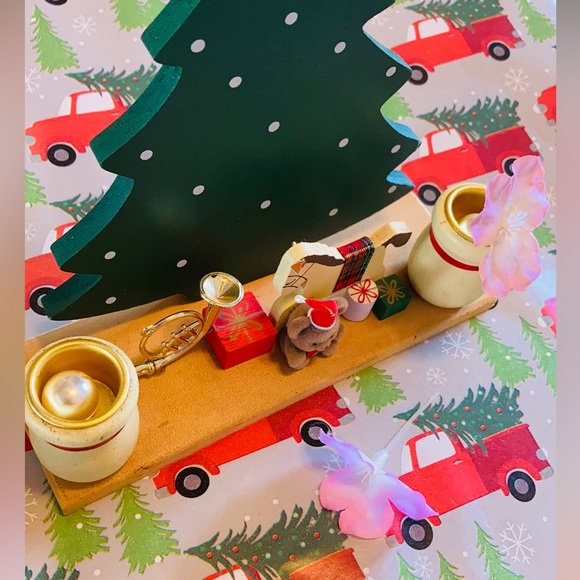 🌲🌸 Christmas Teddy Bear Vintage Wood Display🌲🌸 - Picture 5 of 12